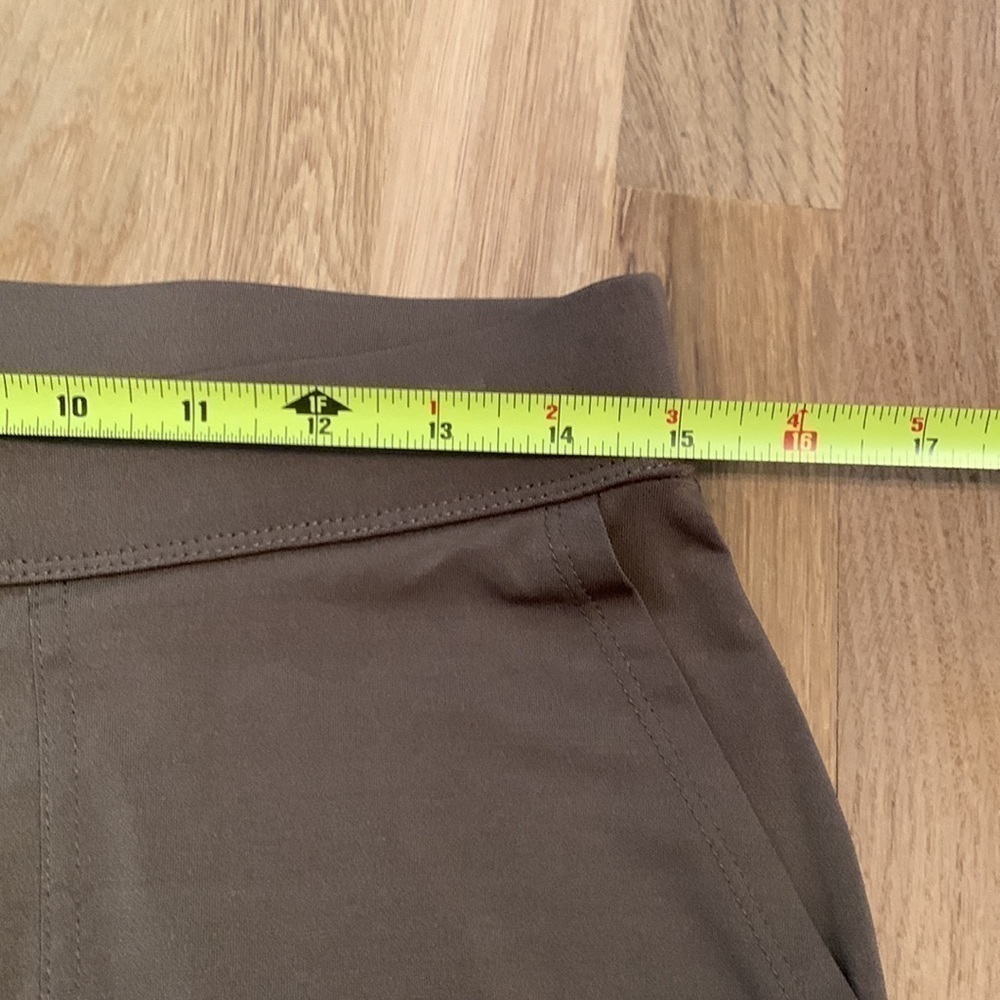 LISA Rinna Crop Cargo Capri Jogger Pants w/ Cinched Zipper Hem Brown Women’s SP - Picture 8 of 13
